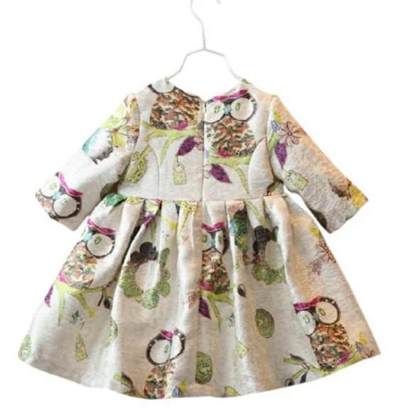 Vintage Appeal Toddler Girl Owl Long Sleeve Dress - Picture 4 of 8